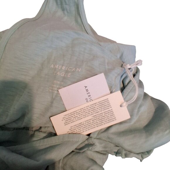 American Eagle nwt jumpsuit womens Medium cotton knit wide leg beachy blue - Picture 5 of 5